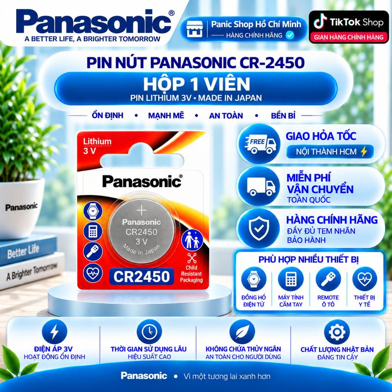 Vỉ 1 VIÊN PIN PANASONIC CR2450 - JAPAN