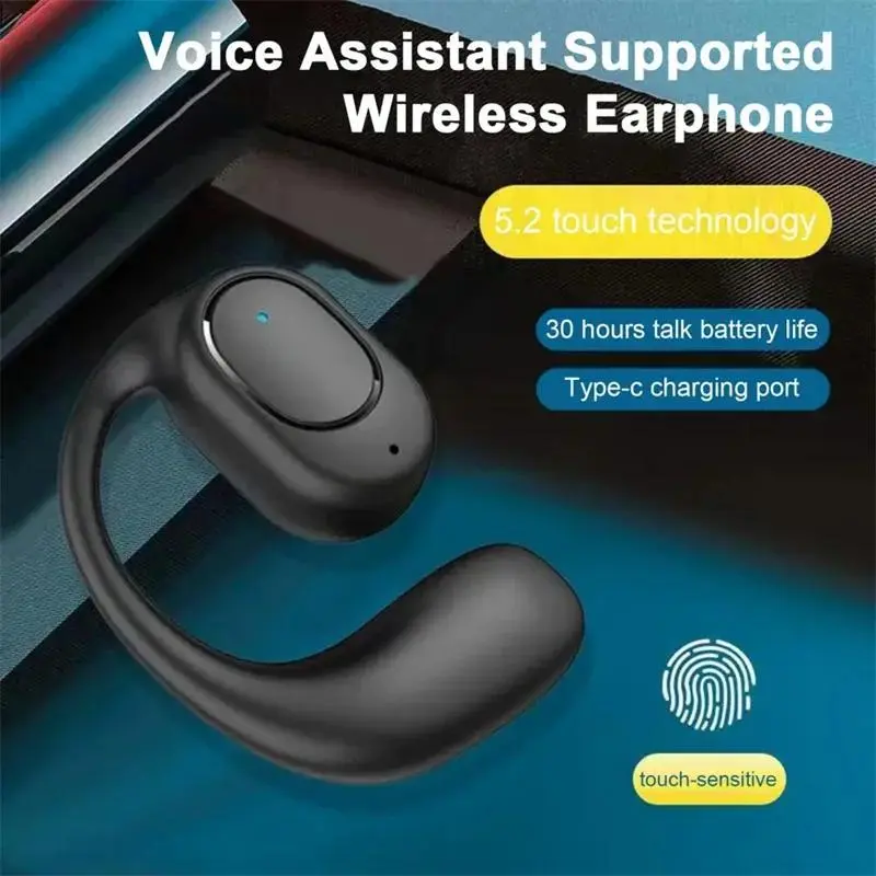 Tai nghe không dây Bluetooth , tai nghe có micrô, dẫn truyền xương, rảnh tay, khử tiếng ồn, để lái xe, Audifonos Nhét Tai Nghe Nhạc Earphone 1