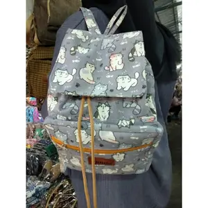 RANSEL motif kucing Jogja termurah|| tas ransel serut oleh oleh jogja.