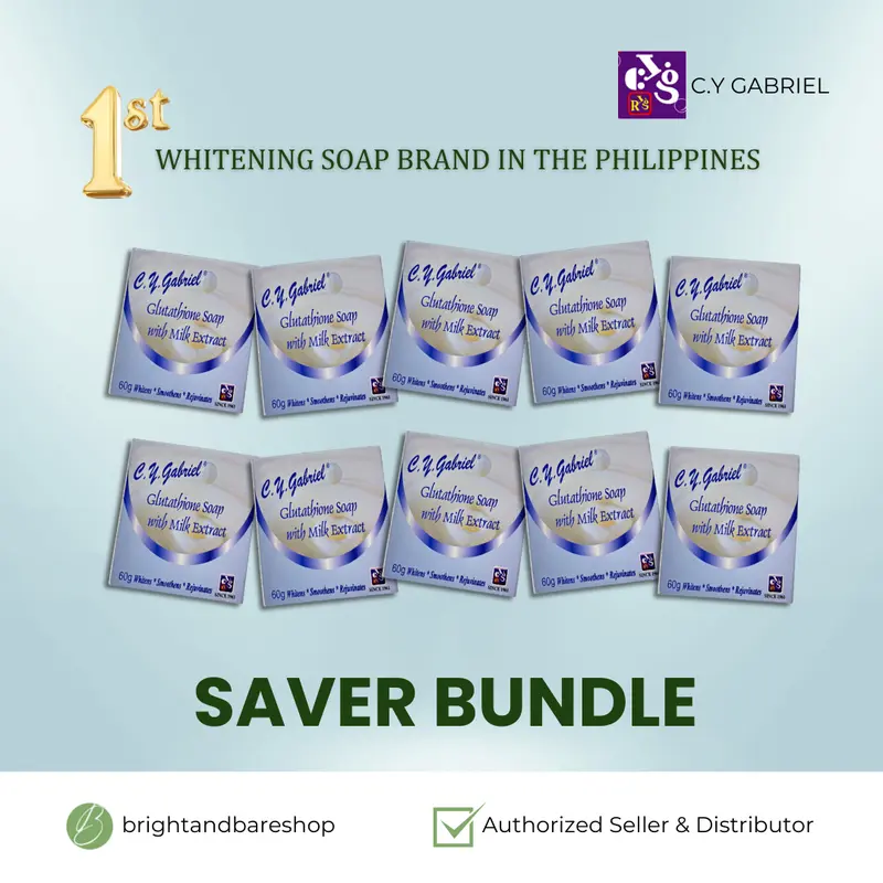 CY Gabriel Glutathione with milk 60g x 6pcs whitening soap skin brightening  soap smooth skin glowing skin effective whitening soap