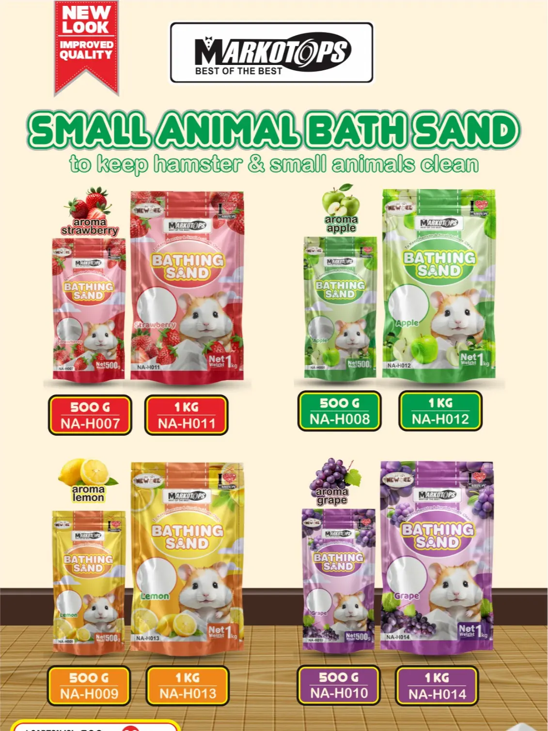 Markotops Small Animal Bathing Sand 500gr Pasir Mandi Hamster - Apel