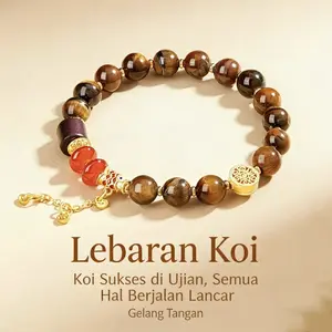 Model Baru Untai Gelang Aksesoris Tangan dengan Desain Eksklusif — Ikan Koi untuk Keberuntungan, Hadiah Tahun Kelahiran Sendiri yang Beruntung, Hari Valentine dan Ulang Tahun untuk Pacar Perempuan