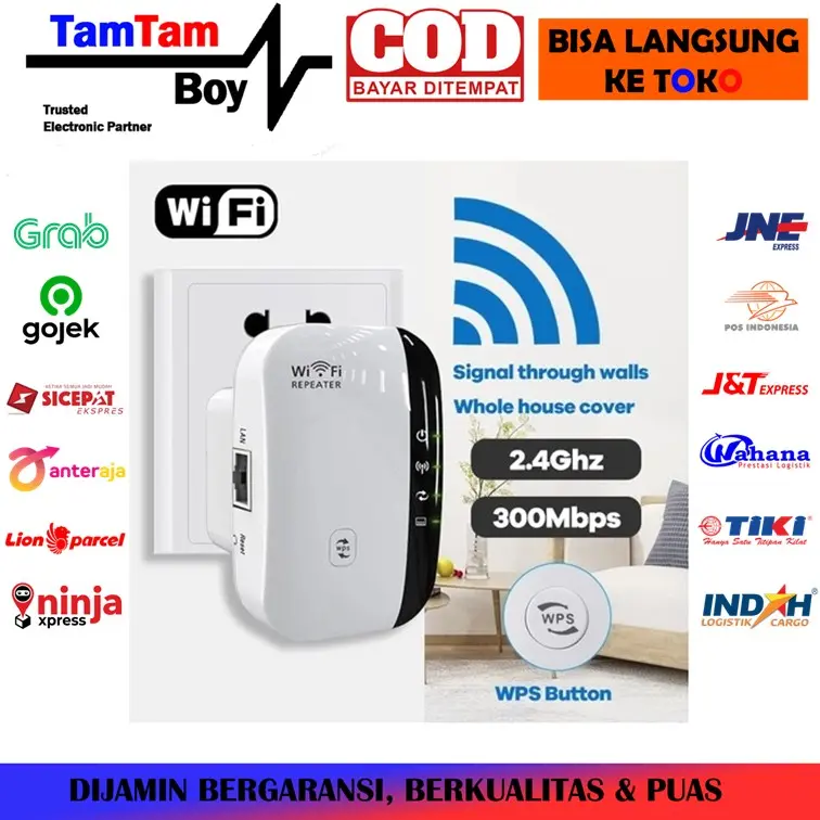 Router Wifi Repeater 300mbps Wireless Extender External Penguat Sinyal