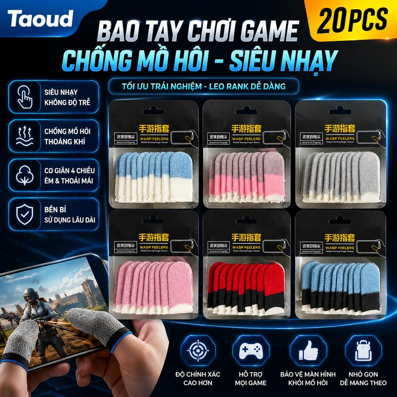Giá tốt 20 Chiếc Bao ngón tay chơi game chống trượt, siêu mỏng, hai màu, dành…