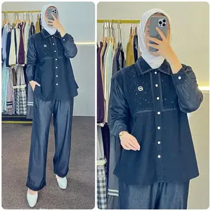 AISYAH SETELAN CELANA SOFT JEANS LEMBUT RINARA FASHION