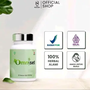 Omniset Premium Isi 30 Kapsul - 100% Herbal Alami & Halal - BPOM  TR243082091 - Aman untuk Busui dan Lambung - 30 pcs @ 500mg