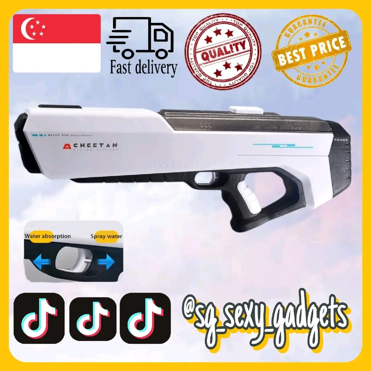 Water Gun/Automatic Water Feeding Electric Water toy Continuous Hair Water Toy/Large Capacity/Strong/Songkran