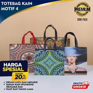 Totebag Kain Spunbond Motif | Totebag Premium laminasi | Totebag kain motif Unik | Totebag Quality Spunbond Goodie Bag | Paperbag Tas Belanja Hampers |Tas GoodieBag Motif | Tas Hampers | Tas Kain Belanja | Tas Souvenir Jinjing
