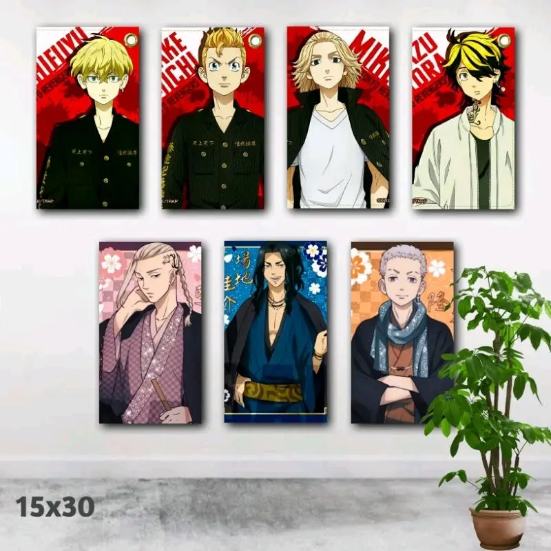 Poster kayu hiasan Dinding Anime Tokyo Ravengers Minimalis untuk Dekorasi Kamar Kertas Hadiah Kamar Tidur Selebritas mendunia modern laminasi glossy home decor accessories poster neon estetik walls film