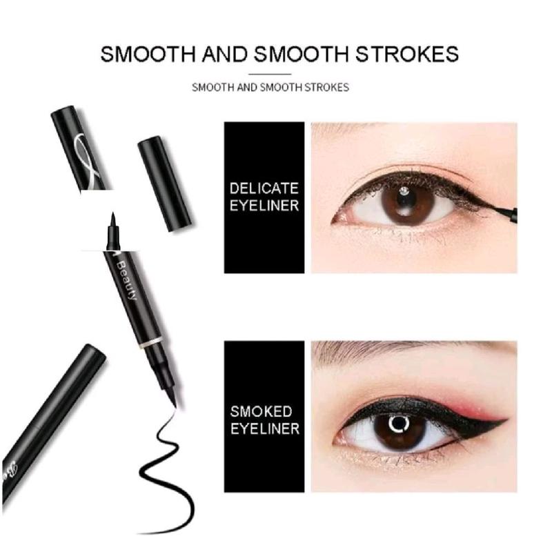 D&M Eyeliner Waterproof Eyeliner Pen Tahan Lama Hitam & Brown Lasting 8