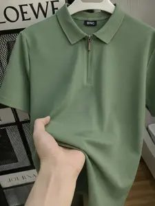 Baju Kaos Pria Dan Wanita Shirt Polo Zipper || Baju Kaos Lengan Pendek Bahan Cotton Cuti Lacos Atasan Kerah Katun Slim Formal