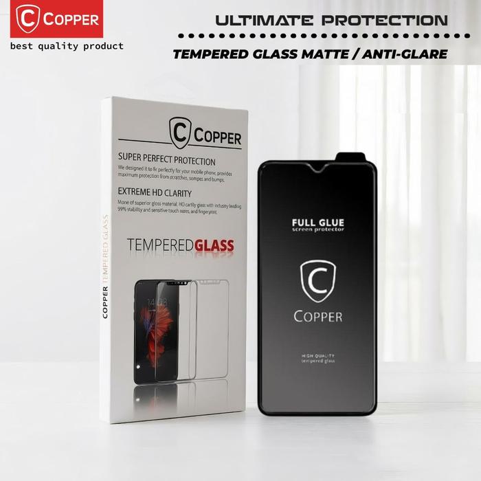 Gambar Copper Compatible For Oppo A9 2020 - Tempered Glass MATTE | Anti Gores Anti Glare Full Glue dari Copper Surabaya Kota Surabaya Tokopedia
