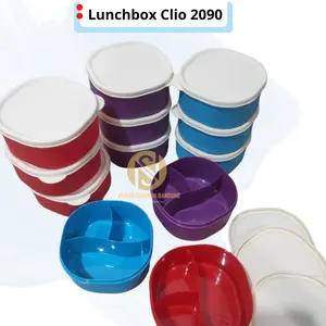 Clio Lunch Box Imary 2090 Bento 3 Sekat Tempat Makan Bulat Merah Ungu Biru Kitchenware