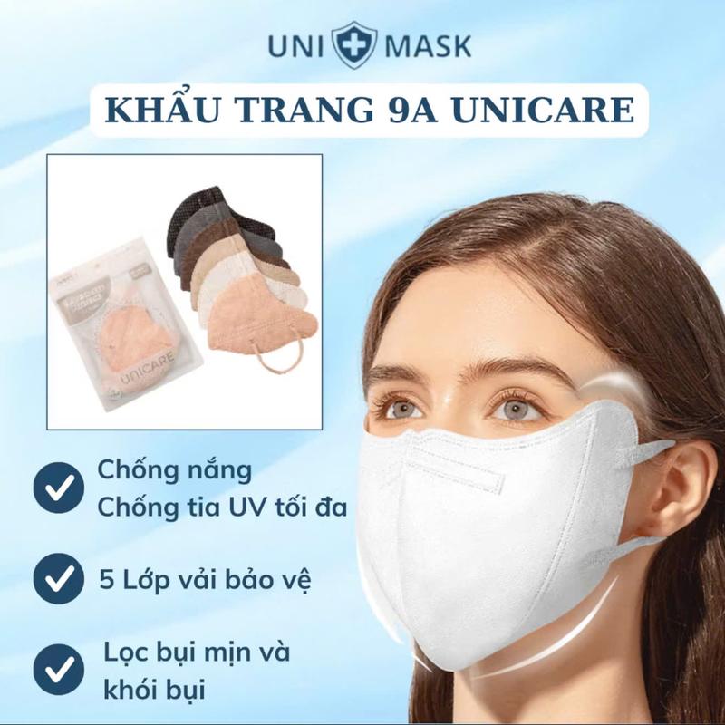 UNICARE Khẩu trang 9A UNICARE 5 lớp dày dặn Chống nắng toàn diện Nhiều màu Đẹp Lạ