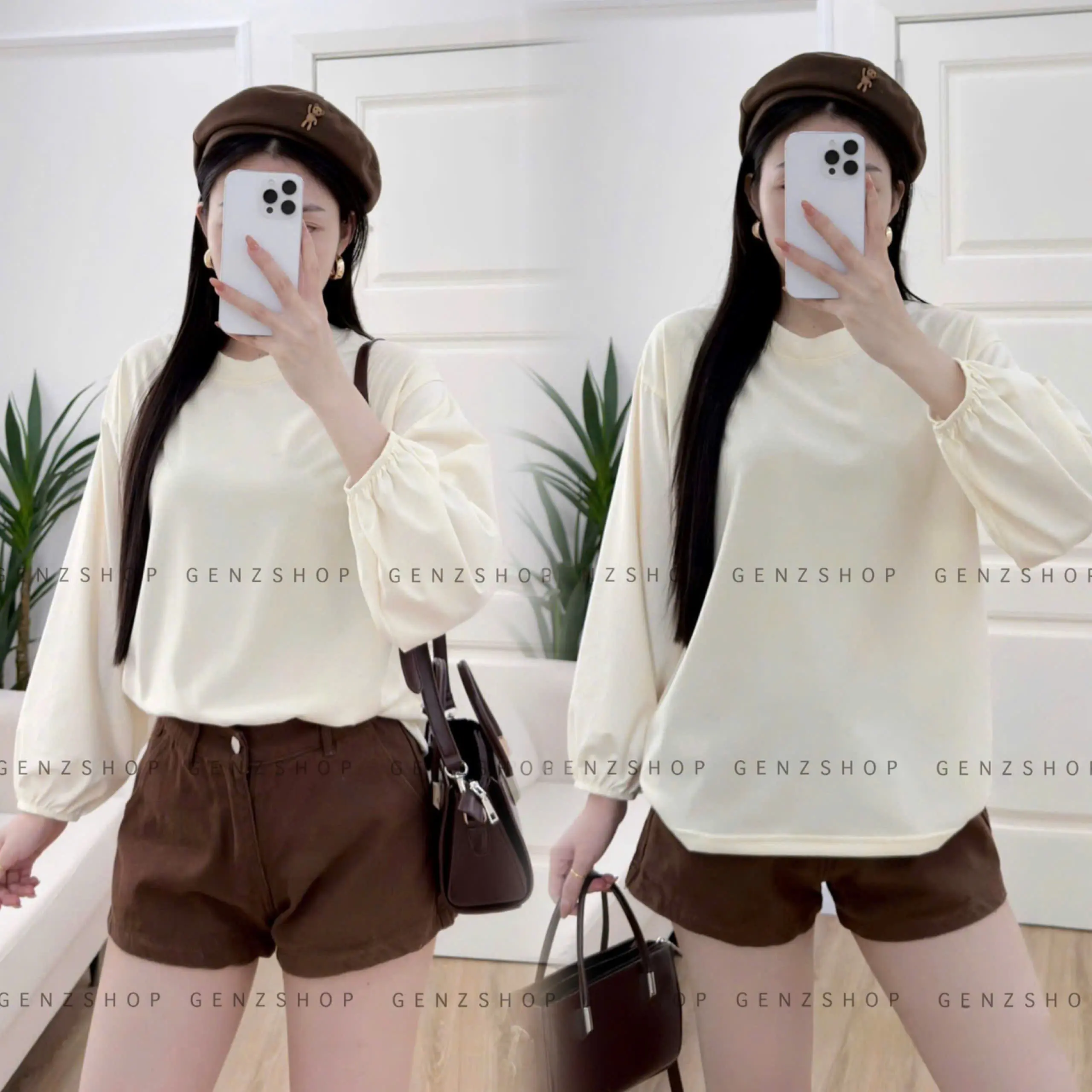 ÁO THUN TAY DÀI NỮ PHONG CÁCH UZZANG DỄ THƯƠNG TD26 Women Top Cổ Tròn | BigBuy360 - bigbuy360.vn