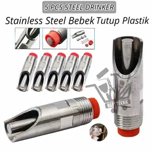 5Pcs/Set Niple Drinker Stainless / Alat Minum Hewan Ternak / Alat Minum Babi Kambing