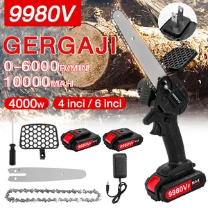 Gergaji Listrik Rantai Elektrik Mini Portable Chainsaw 6 Inch Chainsaw Cordless Chainsaw 1200w