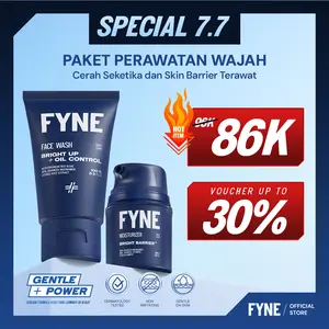 FYNE [PAKET WAJAH CERAH 2IN1] - Sabun Muka Pria Brightening & Moisturizer - Skincare Pria Glowing & Anti Minyak - Niacinamide + Brightening Set - Paket Muka Glowing 7 Hari  - Skincare Pria Glowing