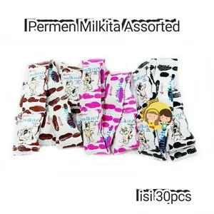 Permen Milkita Assorted Isi 30 Pcs Rasa Cokelat Strawberry Susu Candy Food Snack