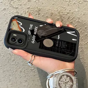 Casing Hp Untuk VIVO Y15S Y15A Y01 Case HP pola Bunga wajah tersenyum Cesing Casing sederhana Kesing Silikon lunak Kasing baru Softcase