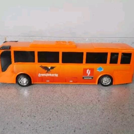 Mainan Anak Mobil Bus way transjakarta Roda Plastik 2
