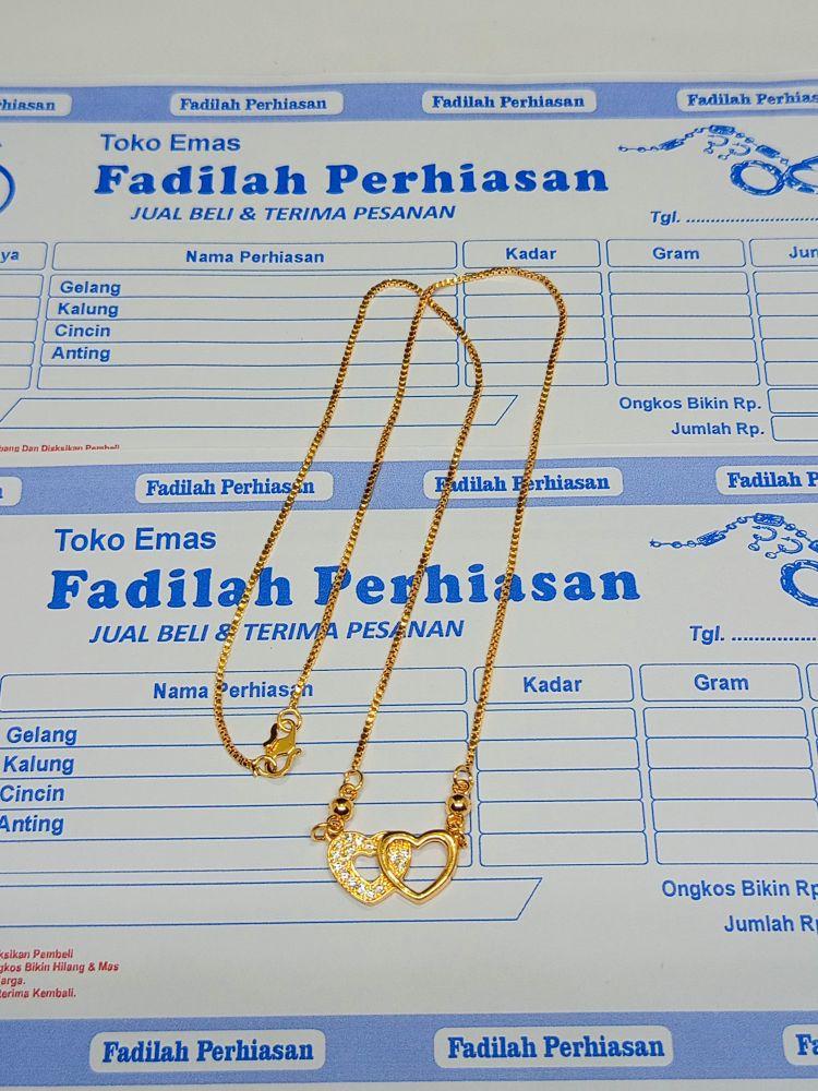 Kalung wanita love gandeng 4g  Perhiasan  wanita  Elegan