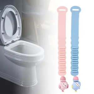 Kartun Toilet Lucu Toilet Seat Pegangan Bahan Silikon Warna Permen Anti Slip Toilet Lid Lifter