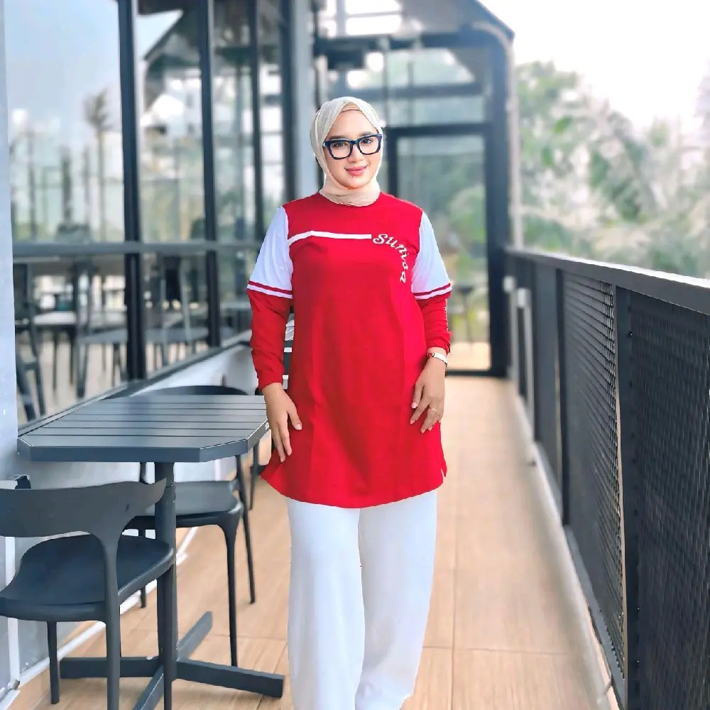 Sunisa Atasan Tunik wanita Tangan panjang Combed 20s Muslim