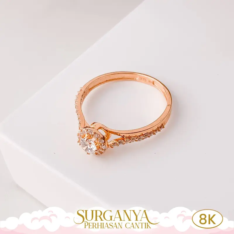 Macan Gold Kadar Muda 8K Cincin AYU Model Bassic Variasi Solitaire 1