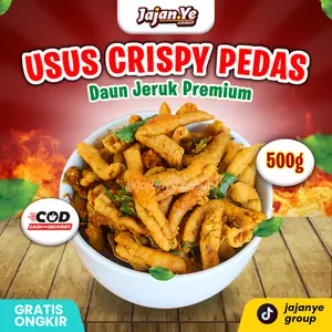 500gr Kripik Usus Crispy Pedas Daun Jeruk Gurih Jajan.ye