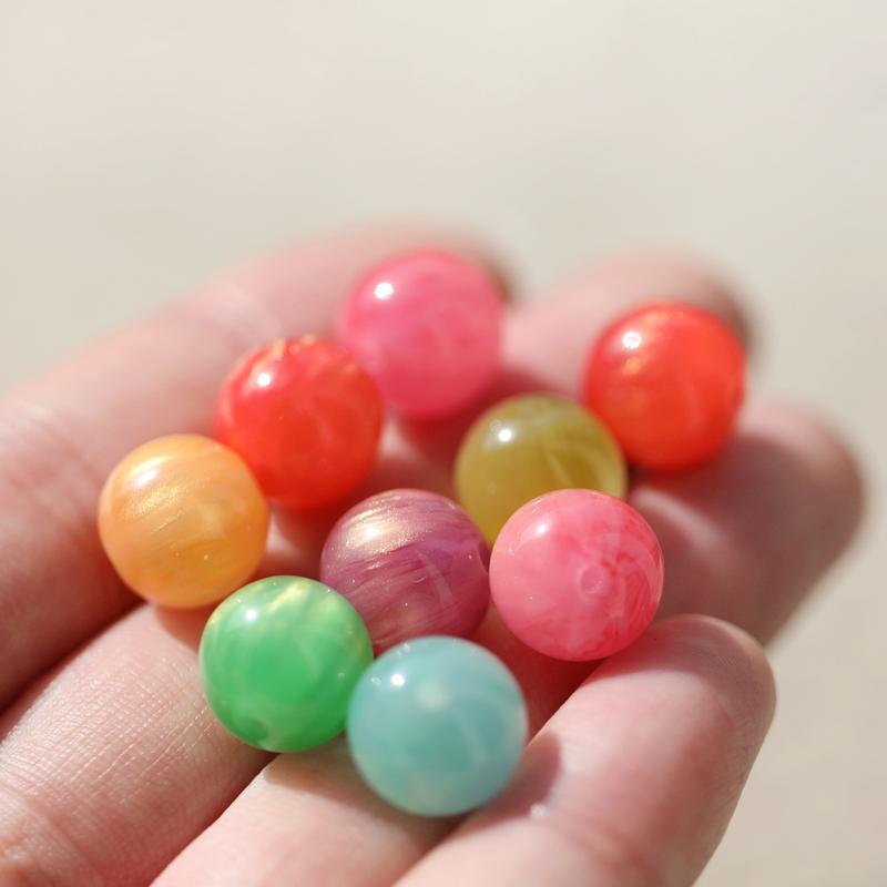 Hạt Giả Đá Tự Nhiên Mắt Mèo Opal, Kích Thước 12mm, Thích Hợp Để Tự Làm Trang Sức, Thiết Kế Bầu Trời Đầy Sao Trong Mơ, Chất Liệu Resin Cát chảy, Vòng Cổ Dây Chuyền Vàng, Phụ Kiện Trang Sức Diy 2