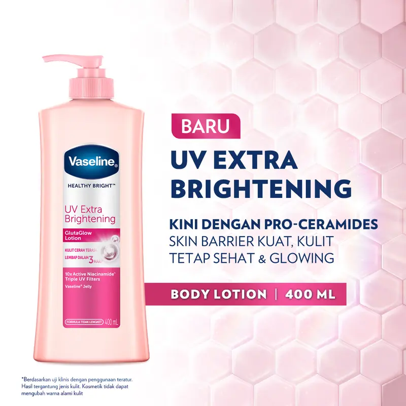 Vaseline Healthy Bright HAND BODY LOTION UV Extra Bright with Sunscreens&Niacinamide 400ml 0