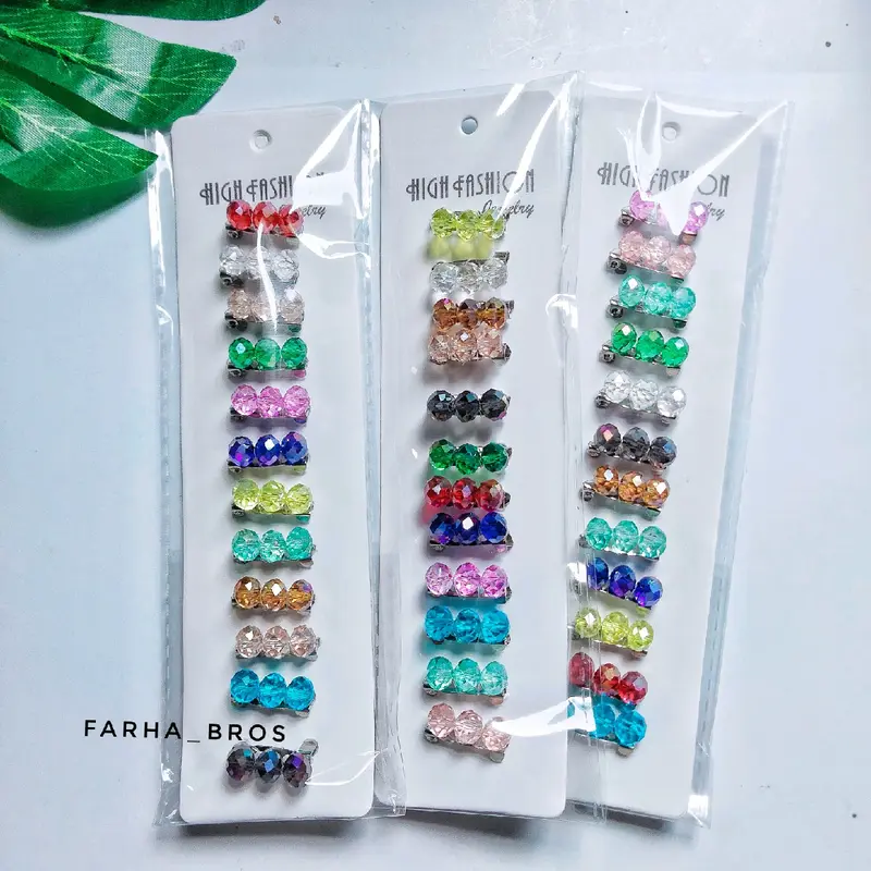 Bros Hijab Kristal Ceko Mutiara Sintesis - 12 Pcs - Elegan, Hadiah Souvenir Aksesoris dagu 0