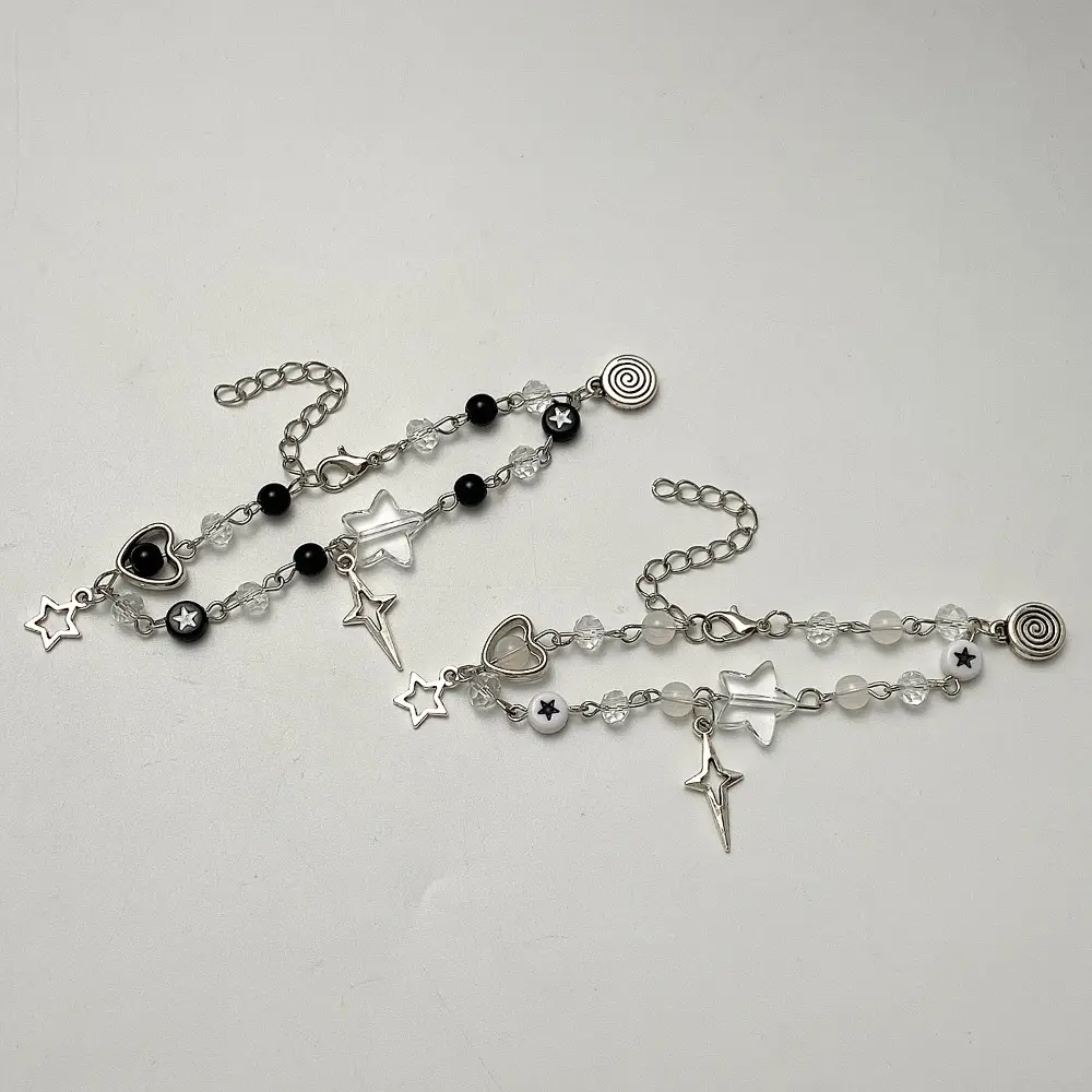 Fashion Alloy Hollow Five-pointed Star Bracelet Adjustable Punk Tredny Y2K Couple Bracelets Vintage Matching Bracelets