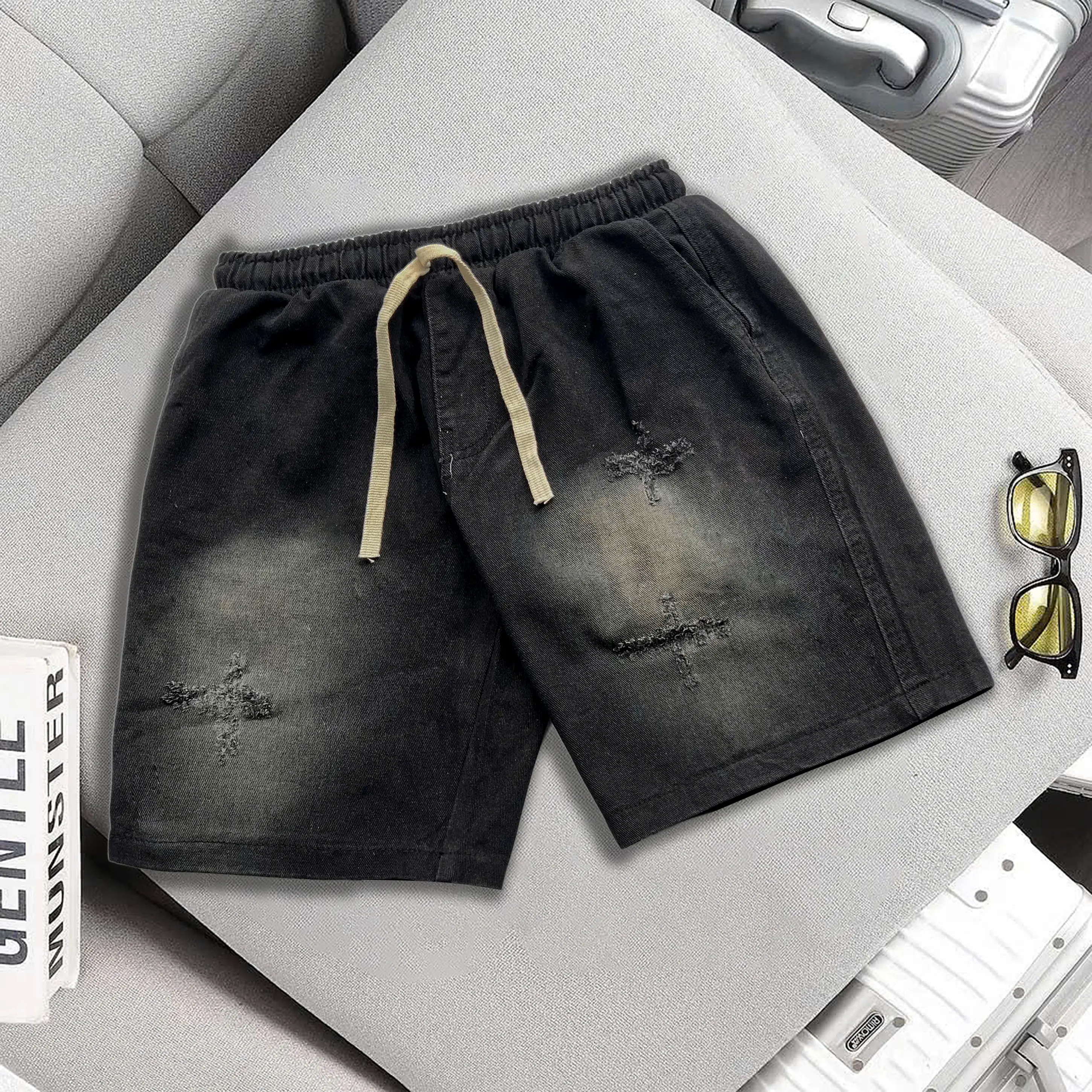 QUẦN SHORT JEAN NAM LƯNG THUN XƯỚC GỐI NGANG TRÊN GỐI PHONG CÁCH TRẺ TRUNG MÃ SHORT03
