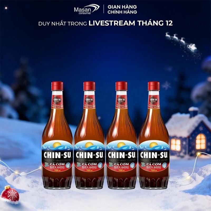 Combo 4 Nước mắm Chinsu Cá cơm biển đông 720ml