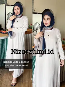 NZ - Gamis Inara Kancing Dada Busui Button Premium Kekinian Terbaru Dan Termurah Wanita Panjang Muslim Merah Dress Syari Maxi Melar Variasi