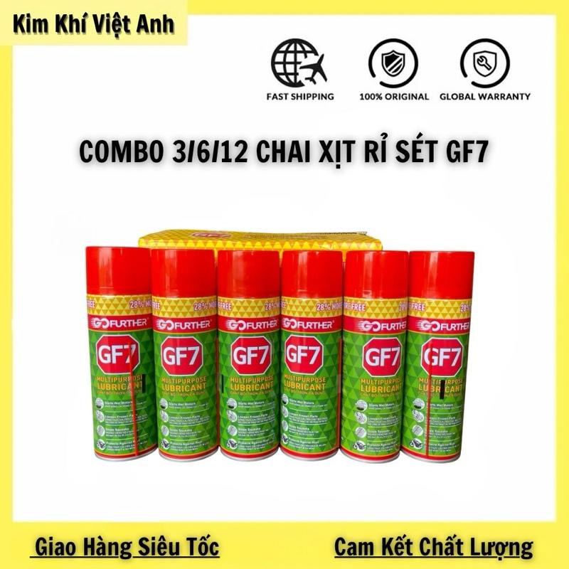  Combo 3-6-12 Chai - Xịt Bảo Dưỡng GF7 Gofurther Chai Xịt Đa Năng Bôi Trơn Chống Rỉ Sét Và Ăn Mòn Làm Sạch Động Cơ Loại Tốt 350gr + 38gr  469ml  