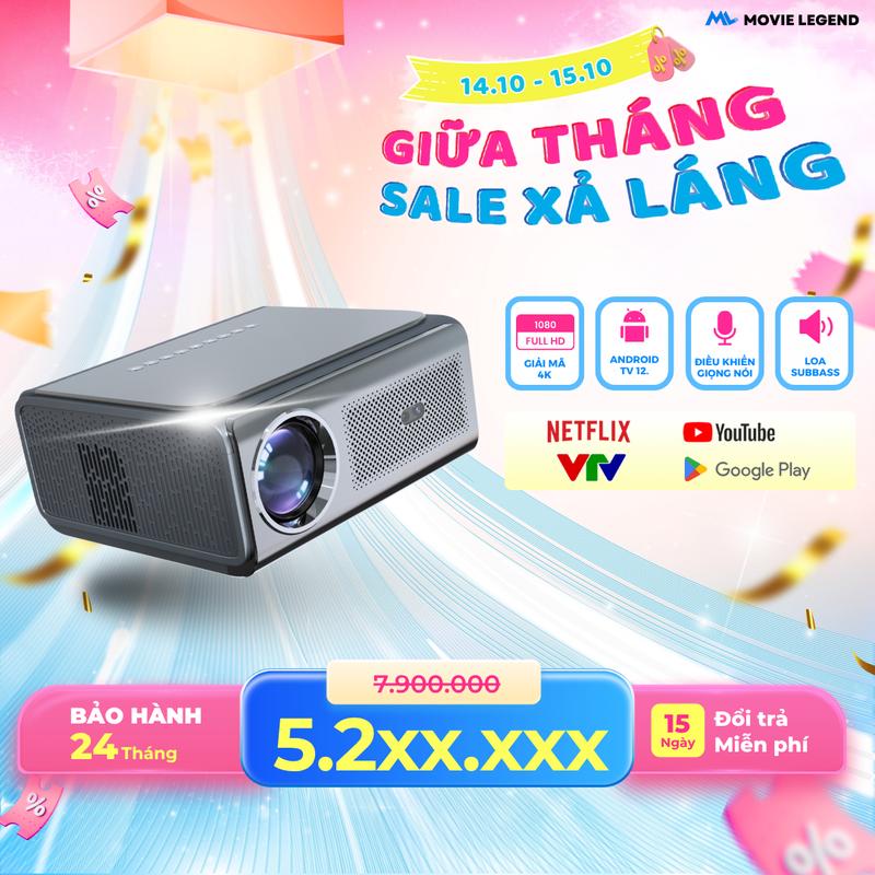[SG1] [Vietnamese Women's Day 20/10] Máy Chiếu H8Pro Max Version 2 phiên bản 2024 - Hệ điều hành Android 12 sử dụng cho nhà riêng mới Projector máy  chiếu SBF