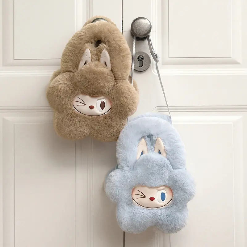 POP MART THE MONSTERS Classic Series-Plush Flower Bag (Brown/ Blue),Labubu