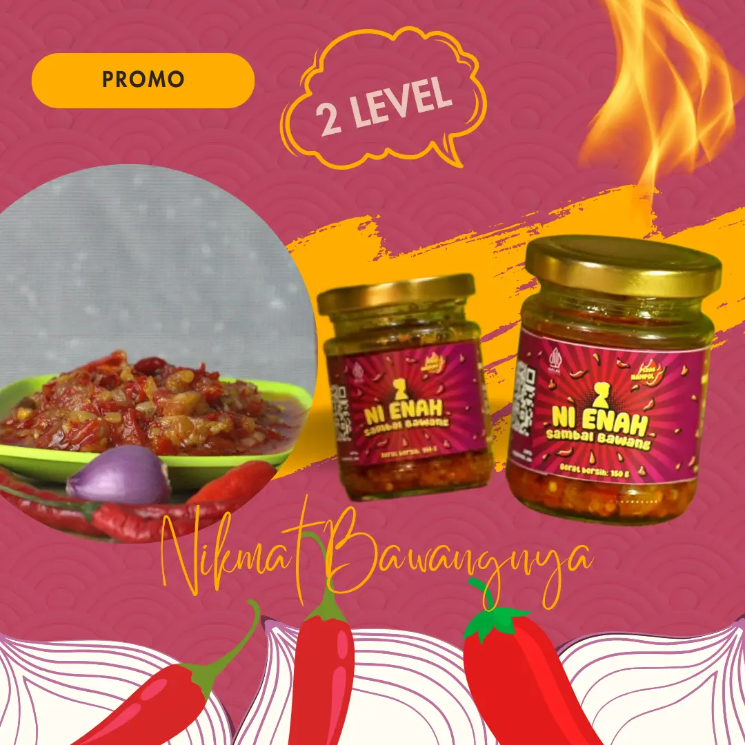 Sambal Bawang Ni Enah Pedas Nikmat 2 level Sambel viral tiktok Botol halal SPP-IRT instan bumbu uleg