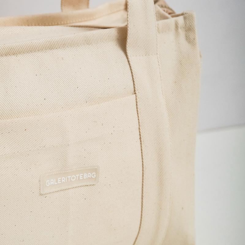 GREIGE 3 SAKU TOTEBAG KANVAS POLOS/ TOTEBAG/ TOTE BAG PRIA/ TOTE BAG WANITA 9