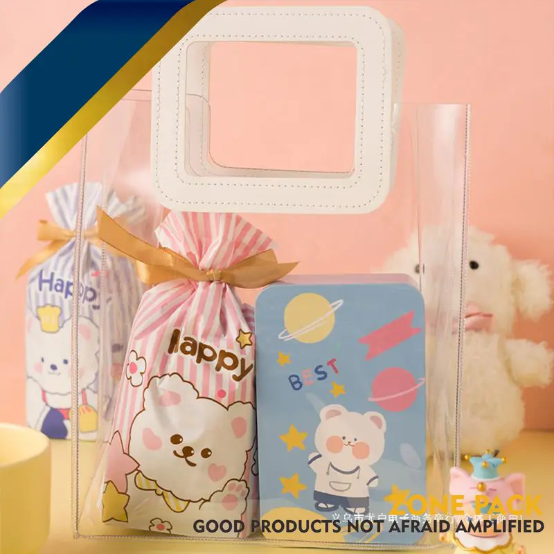 Plastik Serut Ulang Tahun Anak | Plastik Packing Kue Serut Pita | Goodie Bag Souvenir Snack Hadiah lucu 4