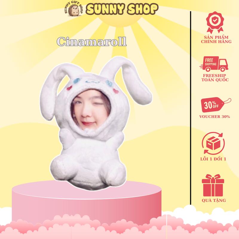 Móc khóa gấu ghép mặt nhóm Sanrio Kuromi Cinnamoroll Melody SUNNY SHOP (ẢNH THEO YÊU CẦU) , đã bao giá in ảnh, quà tặng cho nhóm bạn thân 3
