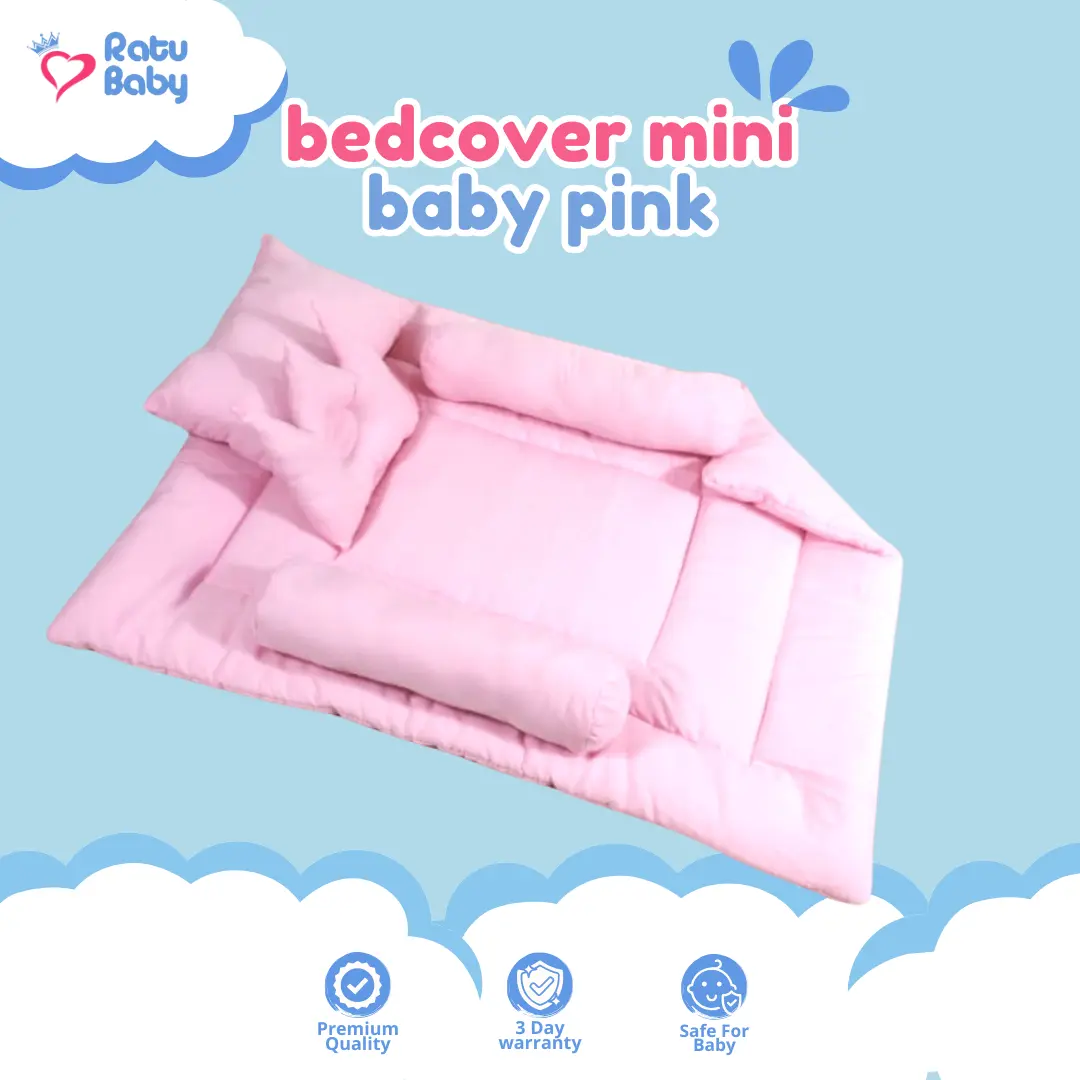 Ratu Baby l Bedcover Bayi Set UK Mini Kain Mikro Silk UK 85 x 64 CM Bantal Empuk