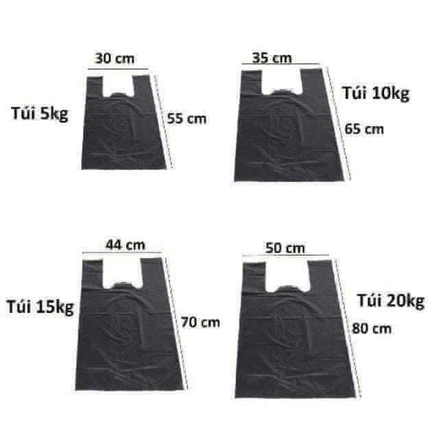  Combo 2kg túi rác đen có quai 