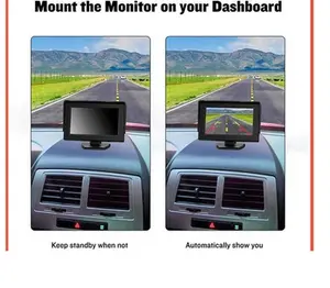 Monitor Parkir Mobil Layar TFT LCD 4.3 Inch Rear View Display Kamera Mundur AV DC 6 32V Dashboard