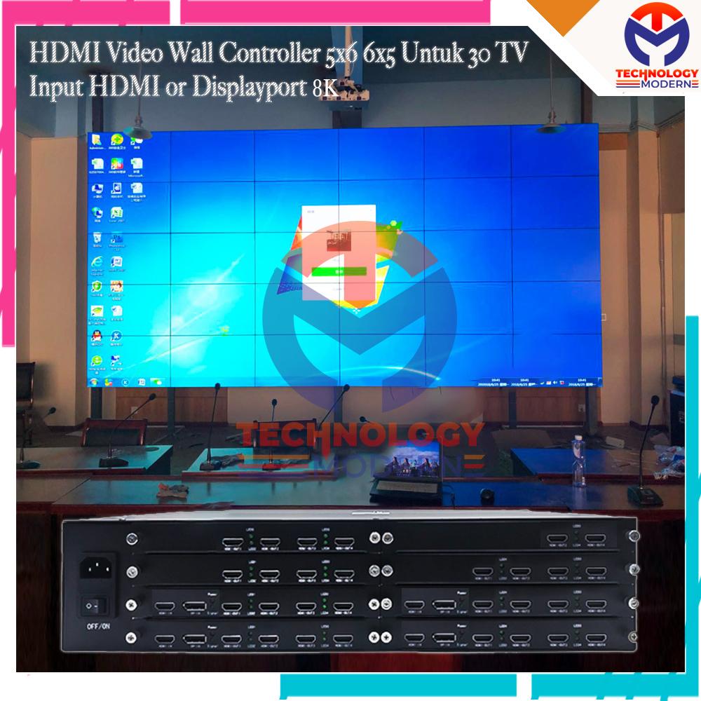 8K HDMI Video Wall Controller 5x6 6x5 Untuk 30 TV (Gambar Normal/Tidak Gepeng)