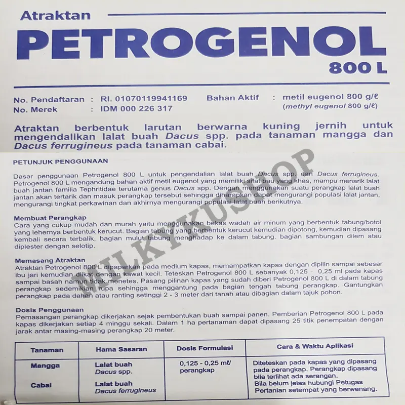 PETROGENOL 800L 5 ML PERANGKAP LALAT BUAH INSEKTISIDA 3