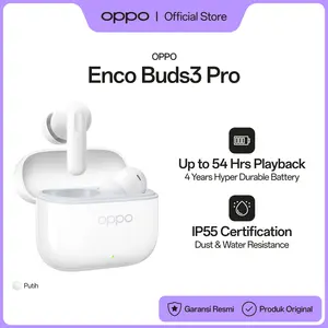 OPPO Enco Buds3 Pro True Wireless Earbuds White [Up to 54 hours Playback, IP55 Certification]